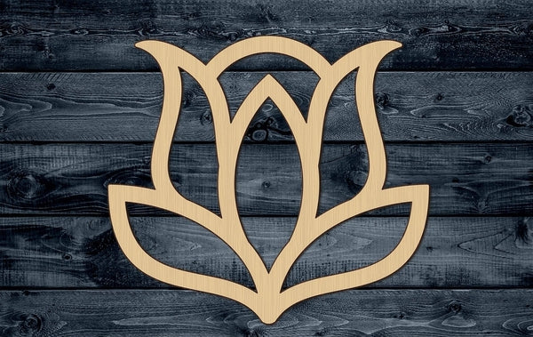 Rose Bud Flower Plant Outline Stylized Wood Cutout Shape Silhouette Blank Unpainted Sign 1/4 inch thick