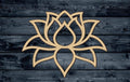 Lotus Flower Plant Outline Stylized Yoga Zen Wood Cutout Shape Silhouette Blank Unpainted Sign 1/4 inch thick