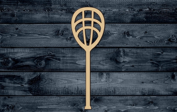 Lacrosse Goalie Stick Sport Wood Cutout Shape Silhouette Blank Unpainted Sign 1/4 inch thick