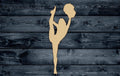 Cheerleader Woman Girl Dancer Shape Silhouette Blank Unpainted Wood Cutout Sign 1/4 inch thick