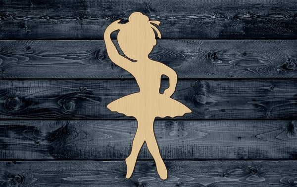 Ballet Ballerina Dancer Tutu Girl Little Wood Cutout Shape Silhouette Blank Unpainted Sign 1/4 inch thick