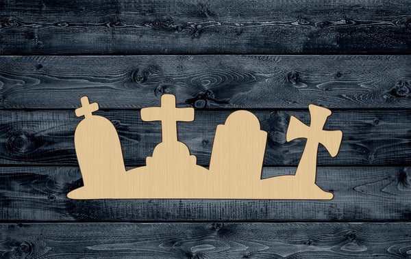 Tombstone Tomb Stone Grave Cross Halloween Wood Cutout Shape Silhouette Blank Unpainted Sign 1/4 inch thick