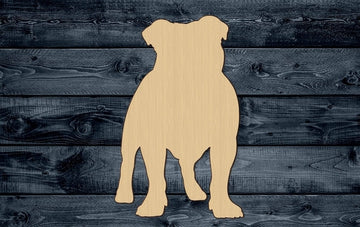 Dog Bulldog Pet Animal Pup Wood Cutout Shape Silhouette Blank Unpainted Sign 1/4 inch thick