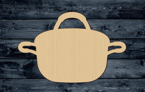 Kitchen Cooking Pot Pan Wood Cutout Shape Silhouette Blank Unpainted Sign 1/4 inch thick
