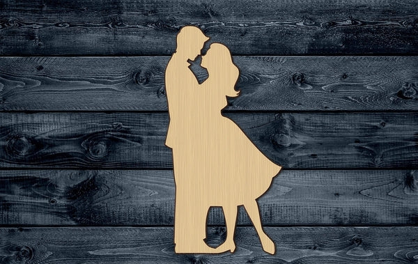 Couple Marriage Man Woman Love Kiss Wedding Topper Wood Cutout Shape Silhouette Blank Unpainted Sign 1/4 inch thick