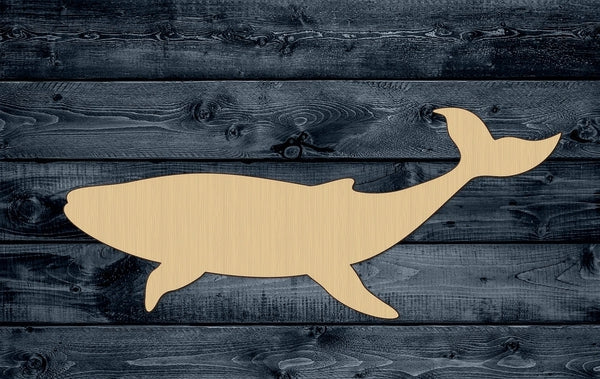 Whale Fish Blue Animal Ocean Shape Silhouette Blank Unpainted Wood Cutout Sign 1/4 inch thick