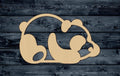 Panda Baby Bear Animal Wood Cutout Shape Silhouette Blank Unpainted Sign 1/4 inch thick