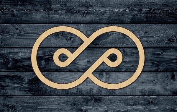 Infinity Symbol Loop Wood Cutout Shape Contour Unpainted Sign 1/4 inch thick