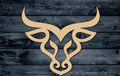 Bull Head Horns Cow Cattle Animal Wood Cutout Shape Silhouette Blank Unpainted Sign 1/4 inch thick