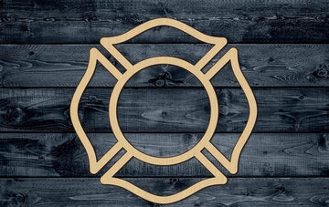 Firefighter Maltese Cross Wood Cutout Shape Silhouette Blank Unpainted Sign 1/4 inch thick