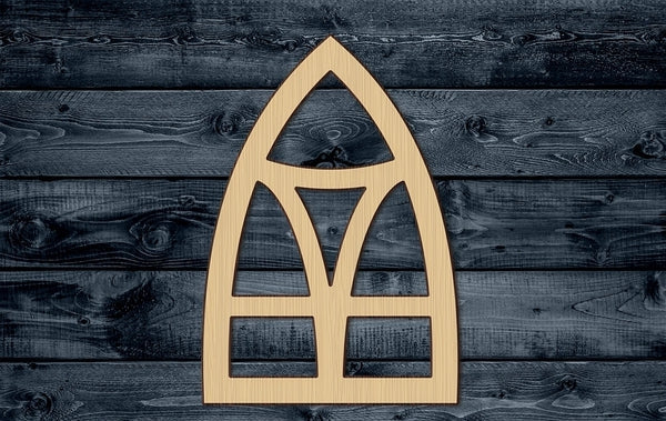 Window Frame Antique Wood Cutout Shape Silhouette Blank Unpainted 1/4 inch thick