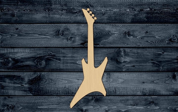 Guitar Electric Rock Music Instrument Wood Cutout Shape Silhouette Blank Unpainted Sign 1/4 inch thick