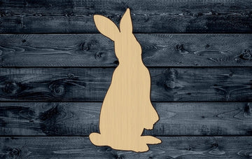 Bunny Easter Standing Rabbit Animal Wood Cutout Shape Silhouette Blank Unpainted Sign 1/4 inch thick