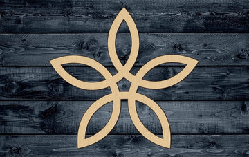 Flower Stylized Celtic Holistic Wood Cutout Silhouette Blank Unpainted Sign 1/4 inch thick