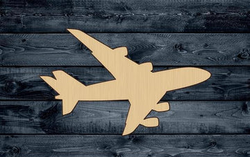 Airplane Plane Wood Cutout Shape Silhouette Blank Unpainted Sign 1/4 inch thick