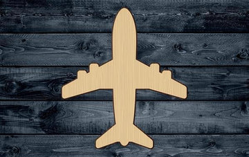 Airplane Wood Cutout Plane Spaceship Shape Silhouette Blank Unpainted Sign 1/4 inch thick