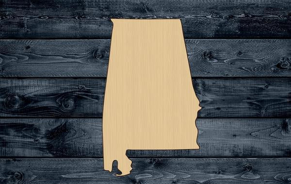 Alabama State Wood Cutout Shape Silhouette Blank Unpainted Sign 1/4 inch thick