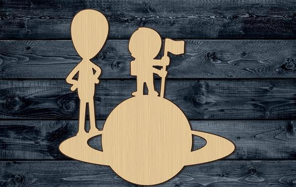 Alien Encounter Wood Cutout Shape Silhouette Blank Unpainted Sign 1/4 inch thick