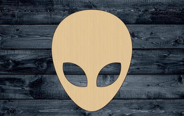 Alien Head Space Wood Cutout Shape Silhouette Blank Unpainted Sign 1/4 inch thick