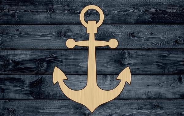 Anchor Marine Sailor Shape Silhouette Blank Unpainted Wood Cutout Sign 1/4 inch thick