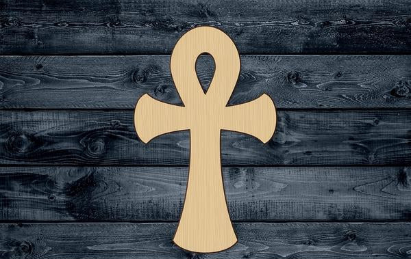 Ankh Life Egypt Shape Silhouette Blank Unpainted Wood Cutout Sign 1/4 inch thick