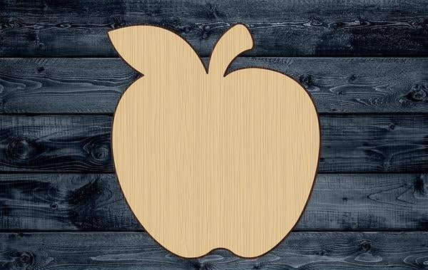 Apple School Fruit Contour Silhouette Blank Unpainted Wood Cutout Sign 1/4 inch thick