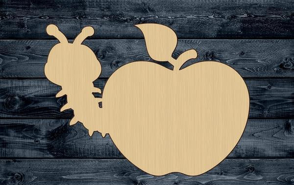 Apple Worm School Wood Cutout Shape Silhouette Blank Unpainted Sign 1/4 inch thick