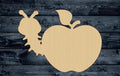Apple Worm School Wood Cutout Shape Silhouette Blank Unpainted Sign 1/4 inch thick