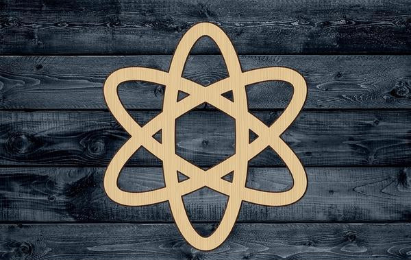 Atom Energy Wood Cutout Shape Silhouette Blank Unpainted Sign 1/4 inch thick