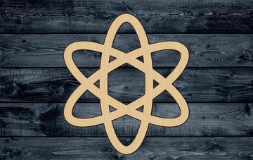 Atom Energy Wood Cutout Shape Silhouette Blank Unpainted Sign 1/4 inch thick
