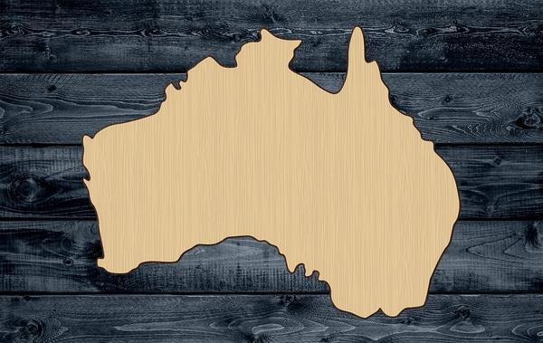 Australia Map Wood Cutout Shape Silhouette Blank Unpainted Sign 1/4 inch thick