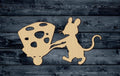 Mouse Cheese Rat Wheelbarrow Food Animal Wood Cutout Shape Silhouette Blank Unpainted Sign 1/4 inch thick