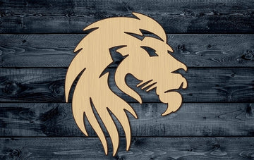 Lion Head Animal King Jungle Stylized Wood Cutout Silhouette Blank Unpainted Sign 1/4 inch thick