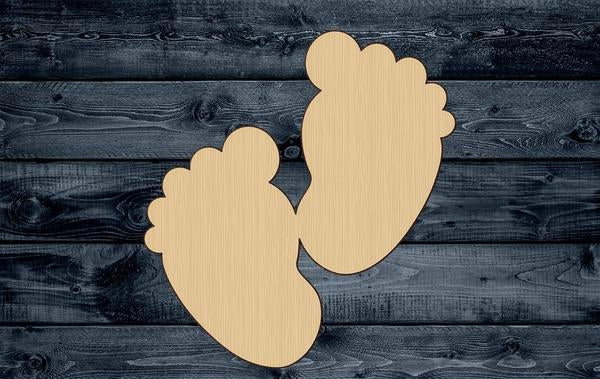 Baby Feet Wood Cutout Shape Silhouette Blank Unpainted Sign 1/4 inch thick