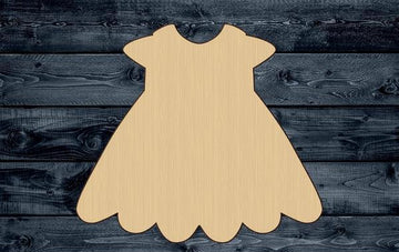 Baby Girl Dress Wood Cutout Shape Silhouette Blank Unpainted Sign 1/4 inch thick