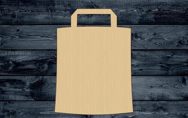 Bag Shopping Paper Wood Cutout Shape Silhouette Blank Unpainted Sign 1/4 inch thick