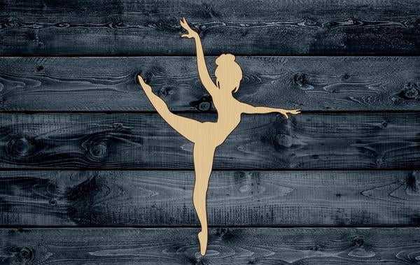 Ballerina Ballet Wood Cutout Garden Shape Silhouette Blank Unpainted Sign 1/4 inch thick