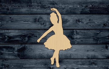Ballet Ballerina Girl Baby Wood Cutout Shape Silhouette Blank Unpainted Sign 1/4 inch thick