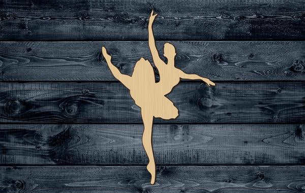 Ballet Ballerina Shape Silhouette Blank Unpainted Wood Cutout Sign 1/4 inch thick