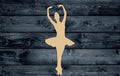 Ballet Ballerina Shape Silhouette Blank Unpainted Wood Cutout Sign 1/4 inch thick