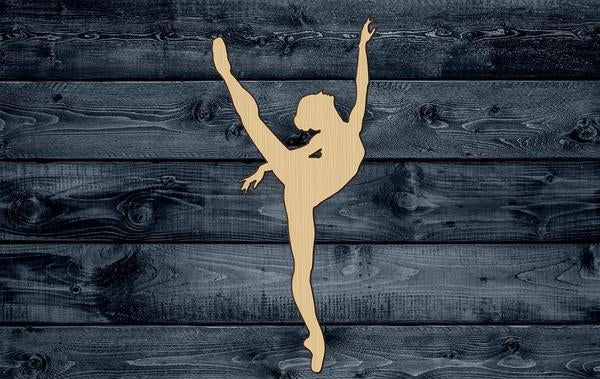 Ballet Ballerina Shape Silhouette Blank Unpainted Wood Cutout Sign 1/4 inch thick
