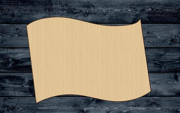 Banner Flag Wood Cutout Shape Silhouette Blank Unpainted Sign 1/4 inch thick