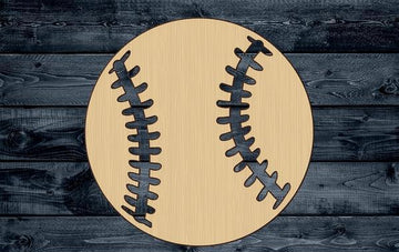 Baseball Ball Softball Wood Cutout Shape Silhouette Blank Unpainted Sign 1/4 inch thick