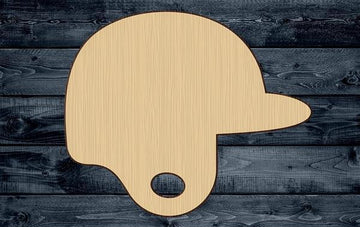 Baseball Helmet Wood Cutout Shape Silhouette Blank Unpainted Sign 1/4 inch thick