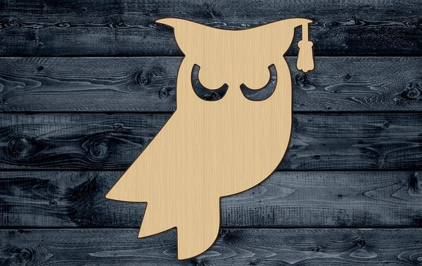 Owl Hat School Student Teacher Graduation Wood Cutout Shape Sign Silhouette 1/4 inch thick