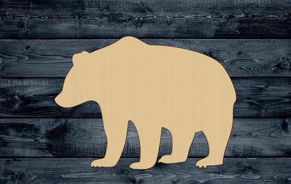 Bear Adult Grizzly Wood Cutout Shape Silhouette Blank Unpainted Sign 1/4 inch thick