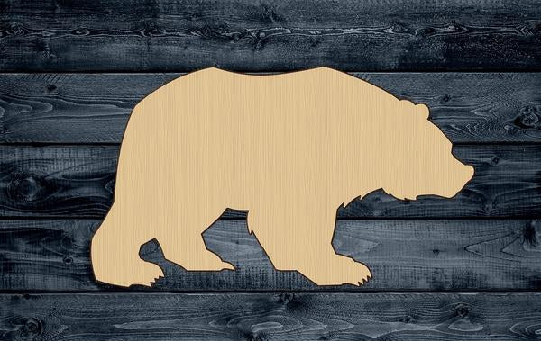 Bear Brown Grizzly Wood Cutout Shape Silhouette Blank Unpainted Sign 1/4 inch thick