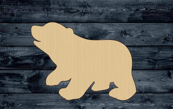 Bear Cub Baby Head Wood Cutout Shape Silhouette Blank Unpainted Sign 1/4 inch thick