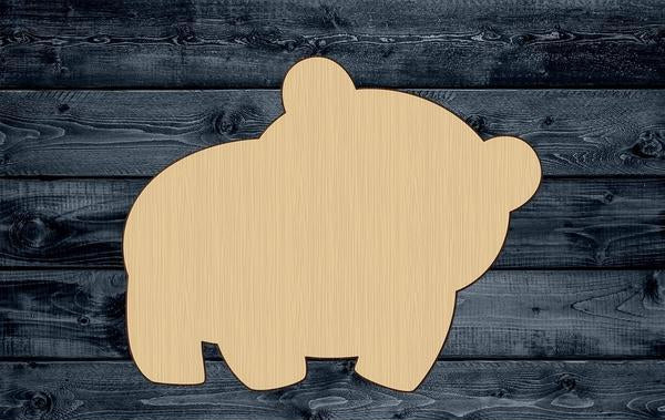 Bear Cub Panda Toy Shape Silhouette Blank Unpainted Wood Cutout Sign 1/4 inch thick