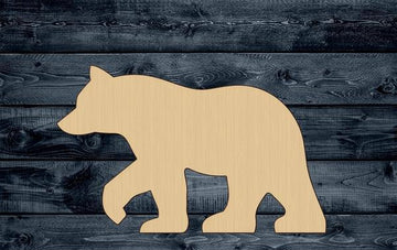Bear Grizzly Wood Cutout Shape Silhouette Blank Unpainted Sign 1/4 inch thick